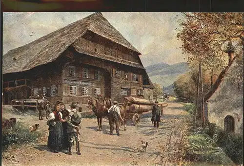Hoffmann Heinrich Nr. 211 Hoellental Gasthaus zum Himmelreich  Kat. Kuenstlerkarte