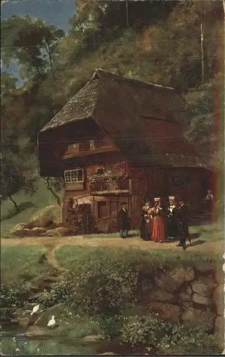 Hoffmann Heinrich Nr. 184 Schapbachtal Schwarzwaldhaus Kat. Kuenstlerkarte