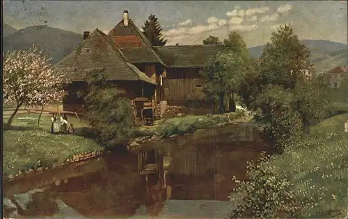 Hoffmann Heinrich Nr. 8 Altes Haus Schoenau Schwarzwald  Kat. Kuenstlerkarte