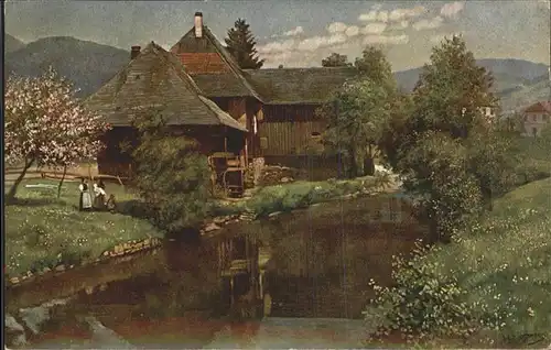 Hoffmann Heinrich Nr. 181 Altes Haus Schoenau Schwarzwald  Kat. Kuenstlerkarte