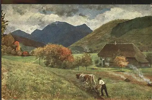 Hoffmann Heinrich Untermuenstertal Belchen Schwarzwald  Kat. Kuenstlerkarte