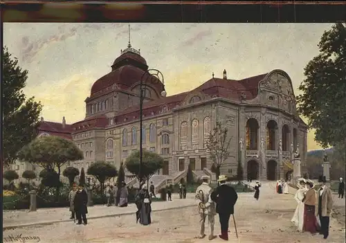 Hoffmann Heinrich Nr. 8 Freiburg im Breisgau neues Theater Kat. Kuenstlerkarte