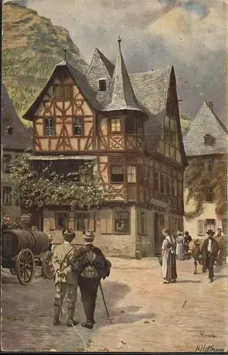 Hoffmann Heinrich Nr. 104 Bacharach Das alte Haus  Kat. Kuenstlerkarte