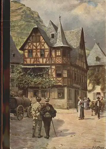 Hoffmann Heinrich Nr. 104 Bacharach Das alte Haus  Kat. Kuenstlerkarte