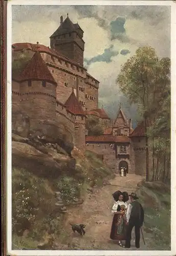 Hoffmann Heinrich Hohkoenigsburg Vogesenserie II Blatt 10  Kat. Kuenstlerkarte