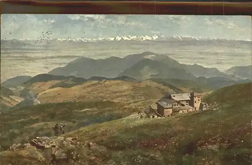 Hoffmann Heinrich Grosser Belchen Alpenpanorama Vogesenserie III Kat. Kuenstlerkarte