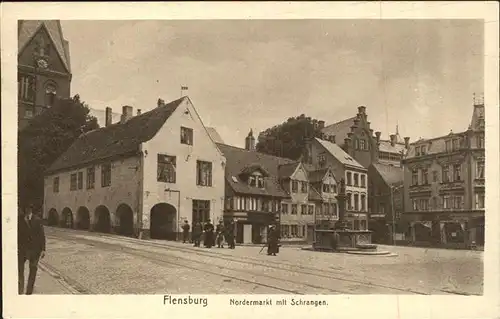 Flensburg Nordermarkt mit Schrangen Kat. Flensburg