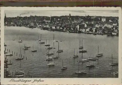 Flensburg Fliegeraufnahme Hafen Boote Kat. Flensburg