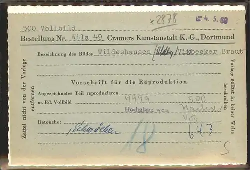 Wildeshausen Visbecker Braut Opferstein Reproduktionsvorschrift Kat. Wildeshausen