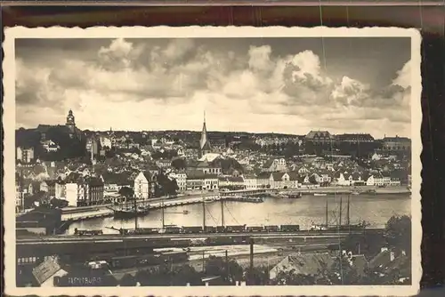 Flensburg Hafen Panorama Eisenbahn Kat. Flensburg