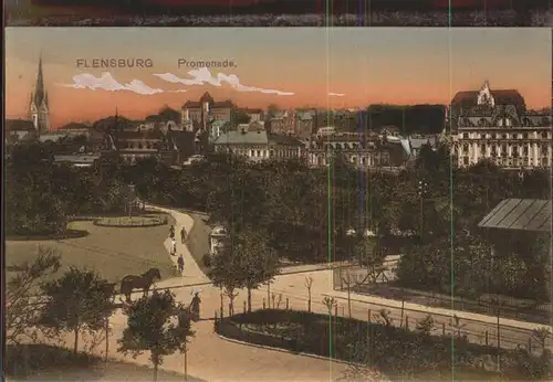 Flensburg Park Promenade Panorama Kat. Flensburg