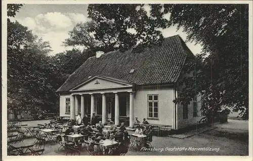 Flensburg Gasstaette Marienhoelzung Gartenterrasse Kat. Flensburg