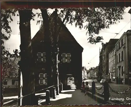 Flensburg Strasse Haus mit Torbogen Kat. Flensburg