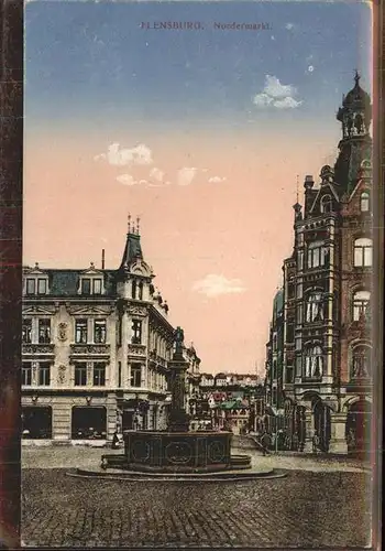 Flensburg Nordermarkt Brunnen Kat. Flensburg