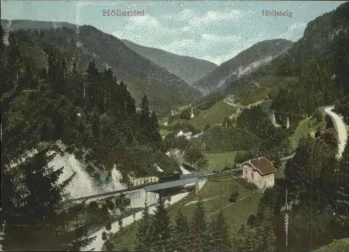 Hoellental Schwarzwald Hoellsteig mit Ravennaviadukt und Hoellentalbahn Kat. Buchenbach