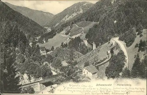 Hoellental Schwarzwald Hoellsteig mit Hoellentalbahn Kat. Buchenbach