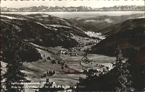 Feldberg Schwarzwald Blick ins Menzenschwander Tal mit Alpenpanorama Kat. Feldberg (Schwarzwald)