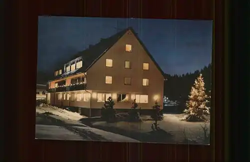 Hinterzarten Sanatorium Dr Wangemann bei Nacht Kat. Hinterzarten