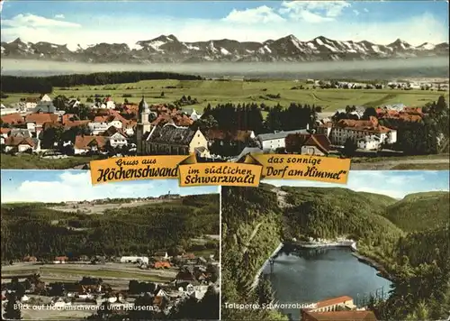 Hoechenschwand Panorama mit Talsperre Schwarzabruecke und Haeusern Kat. Hoechenschwand