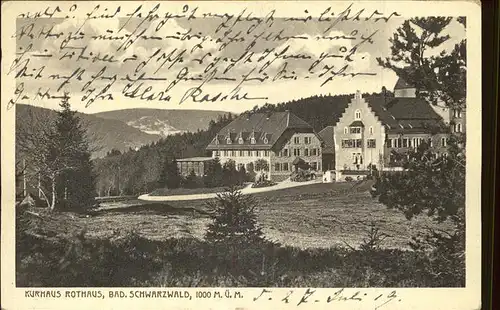 Rothaus Grafenhausen Kurhaus Kat. Grafenhausen