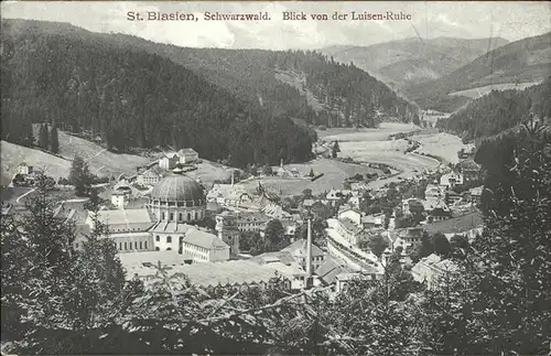 St Blasien Blick von der Luisen Ruhe Dom Kat. St. Blasien