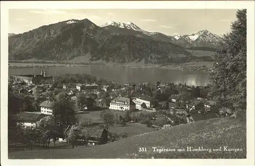 Tegernsee mit Hirschberg und Kampen Panorama Kat. Tegernsee