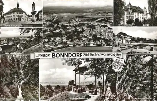 Bonndorf Schwarzwald Panorama Rathaus Denkmal Lothenbach Klamm Lindenbuck Schloss Kat. Bonndorf