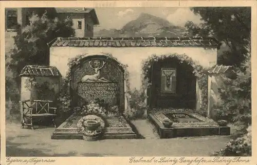 Egern Grabmal von Ludwig Ganghofer und Ludwig Thoma Kat. Rottach Egern