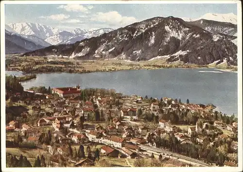 Tegernsee Panorama mit Blauberge und Hirschberg Kat. Tegernsee