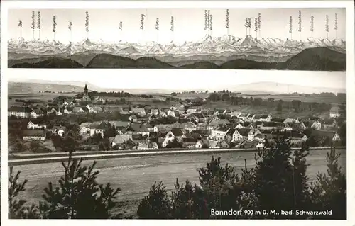 Bonndorf Schwarzwald Gesamtansicht mit Alpenpanorama Kat. Bonndorf
