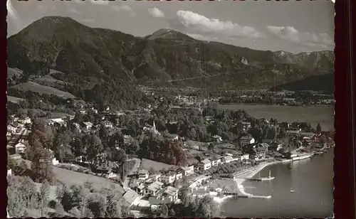 Tegernsee Panorama Strandpromenade Fliegeraufnahme Kat. Tegernsee