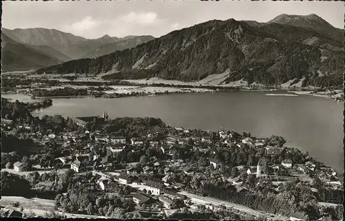 Tegernsee Blick zum Ringberg und Hirschberg Kat. Tegernsee