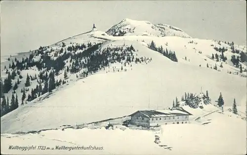 Tegernsee Wallberggipfel Bergkapelle Unterkunftshaus Bayerische Alpen Kat. Tegernsee