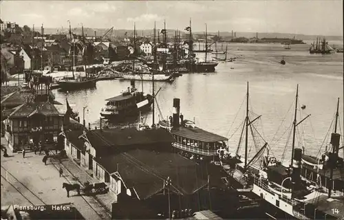 Hafenanlagen Dampfschiffe Flensburg Hafen Kat. Schiffe