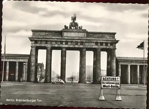 Brandenburgertor Berlin Warnschild Kat. Gebude und Architektur