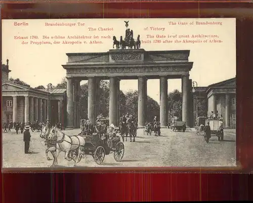 Brandenburgertor Berlin Pferdekutschen Kat. Gebude und Architektur