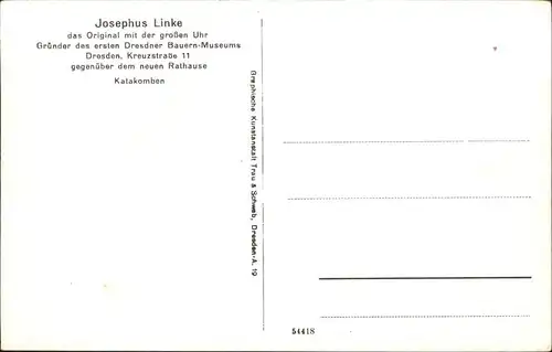 Tod Jospehus Linke  Dresdner Bauern Museum Katakomben Kat. Tod