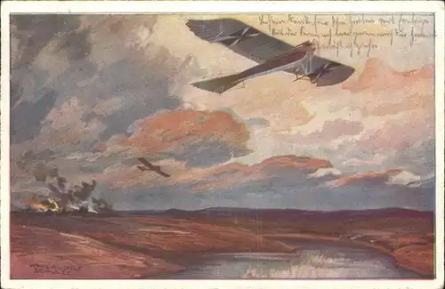 Schulze Hans Rudolf Segelflugzeug Deutscher Luftflotten Verein Kat. Kuenstlerkarte