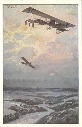 Schulze Hans Rudolf Segelflugzeuge Kat. Kuenstlerkarte