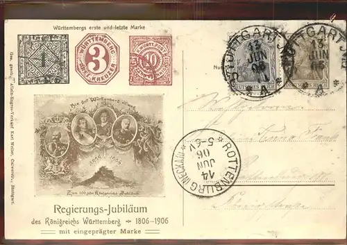 Adel Wuerttemberg Regierungs Jubilaeum 1806 1906 Kat. Koenigshaeuser