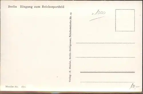 Stadion Berlin Reichssportfeld Kat. Sport