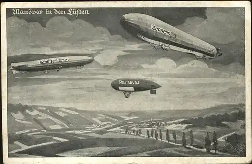 Zeppelin Manoever Luefte Schuette Lanz Parseval Kat. Flug
