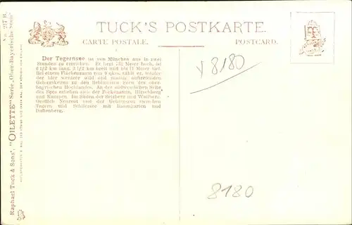 Verlag Tucks Oilette Nr. 217 B Tegernsee Kuenstlerkarte / Verlage /