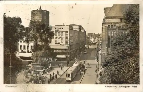 Strassenbahn Albert Leo Schlageter Platz Duesseldorf Kat. Strassenbahn