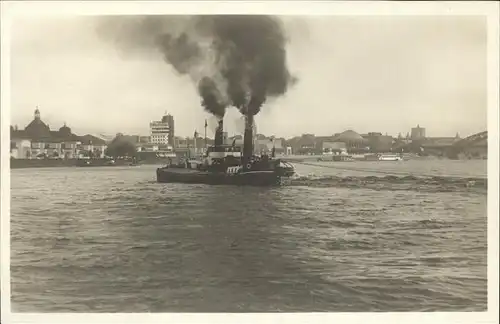 Dampfer Binnenschifffahrt Rheinfront Duesseldorf T. S.  Kat. Schiffe