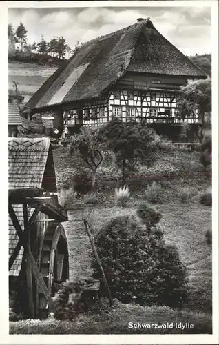 Schwarzwaldhaeuser Idylle Wasserrad Kat. Gebaeude und Architektur