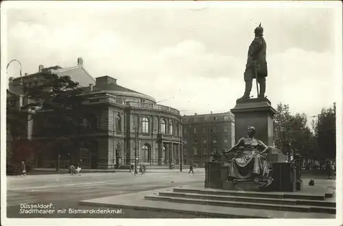 Theatergebaeude Bismarckdenkmal Duesseldorf Kat. Gebaeude