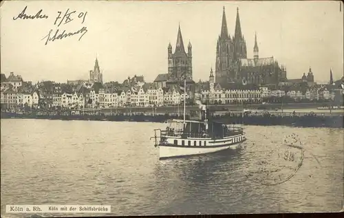 Dampfer Binnenschifffahrt Koeln a. Rh. Schiffsbruecke Kat. Schiffe