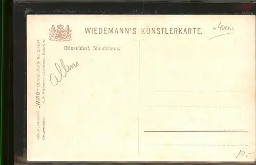 Verlag Wiedemann WIRO Nr. 2310A Staendehaus Kat. Verlage