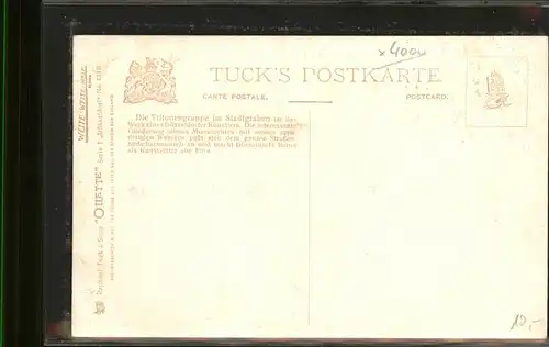 Verlag Tucks Oilette Nr. 634B Tritonengruppe Stadtgraben Duesseldorf / Verlage /